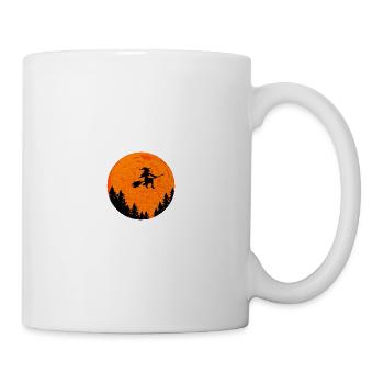 Witch on witch broom Halloween - Mug - white - Right