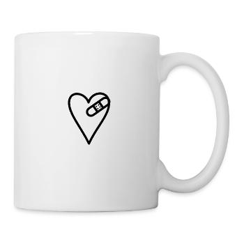 Geflicktes Herz - Tasse - Weiß - Rechts