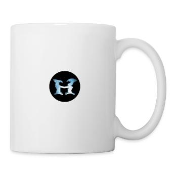 Logo H Blau - Runde Schwarz - Tasse - Weiß - Rechts