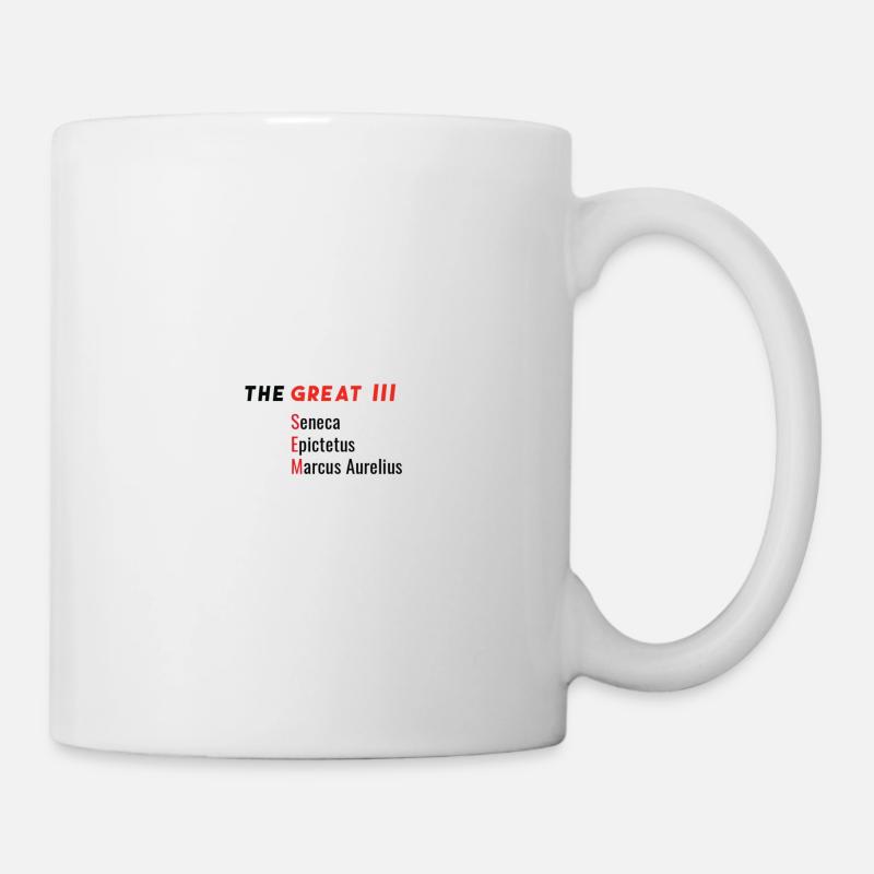 Die großen drei. Stoic virtues. - Tasse - Weiß