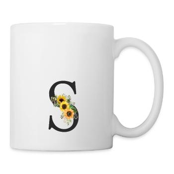 S Monogramme Tournesols - Mug blanc - blanc - Droite