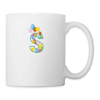 lettre S ballons - Mug blanc - blanc - Droite