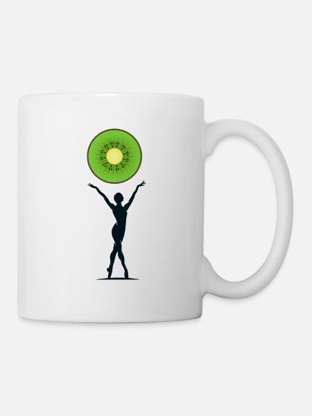 Tanzen Tänzerin tanzt KIWI-TANZ Tanzbein schwingen - Tasse - Weiß