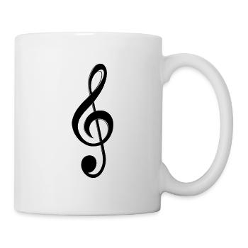 Notenschlüssel - Tasse - Weiß - Rechts