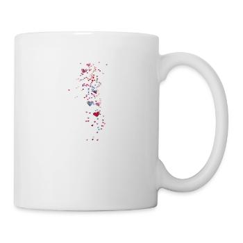 herzen,herz illustration,bunt,konfetti - Tasse - Weiß - Rechts