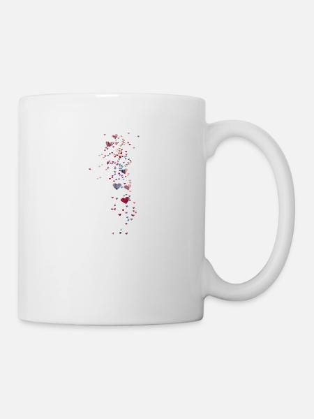 herzen,herz illustration,bunt,konfetti - Tasse - Weiß