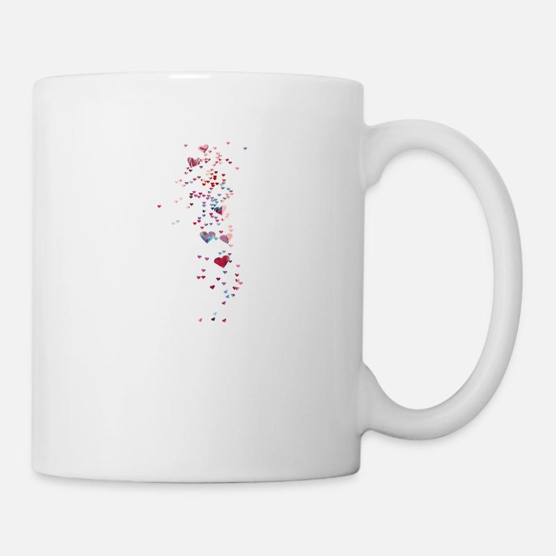 herzen,herz illustration,bunt,konfetti - Tasse - Weiß