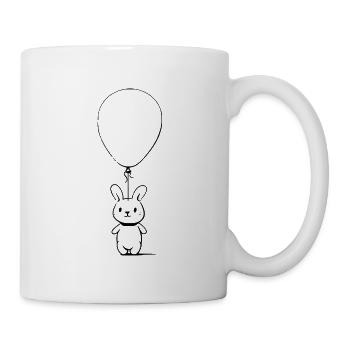 Ballonhase - Tasse - Weiß - Rechts