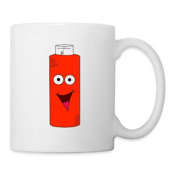 Bouteille de ketchup avec visage - Mug blanc - blanc - Droite