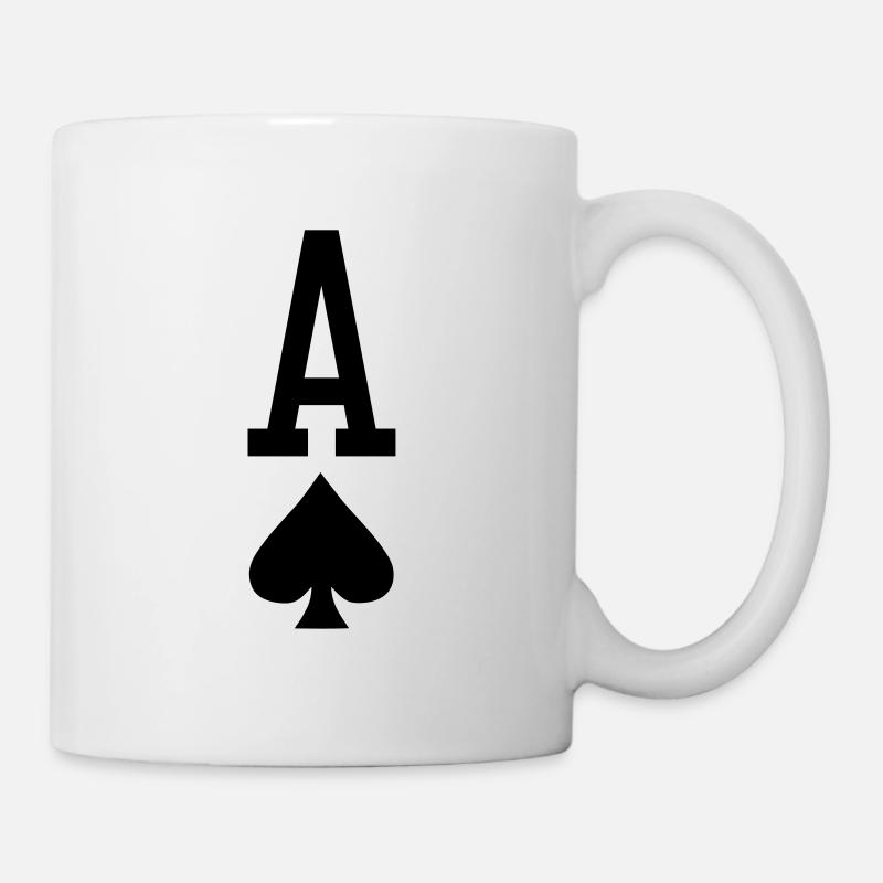Carte à jouer au poker - As de pique - Mug blanc - blanc