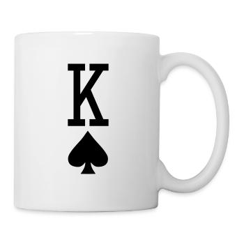 Poker Spielkarte - Pik König - Tasse - Weiß - Rechts