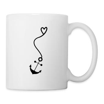 Anchor with heart - Mug - white - Right
