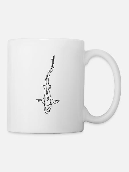 Hai Lineart - Tasse - Weiß