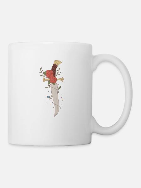 Messer der Rosen - Tasse - Weiß
