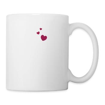 Silhouette d'amour de coeur de chat - Mug blanc - blanc - Droite