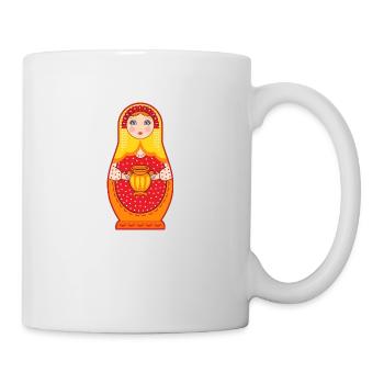 Matrjoschka Russland Geschenk UdSSR Puppe - Tasse - Weiß - Rechts
