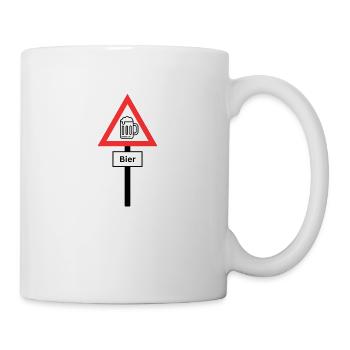 JGA Straßenschild Bier - Tasse - Weiß - Rechts