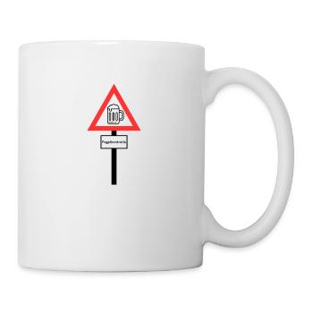 JGA Straßenschild Pegelkontrolle Bier. Alkohol - Tasse - Weiß - Rechts
