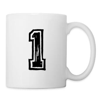 1 nombre de maillot - Mug blanc - blanc - Droite