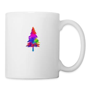 Sapin de Noël aquarelle colorée idée cadeau - Mug blanc - blanc - Droite