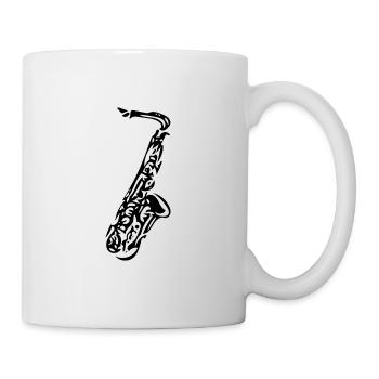 Saxophone - saxophone a woodwind instrument - Mug - white - Right