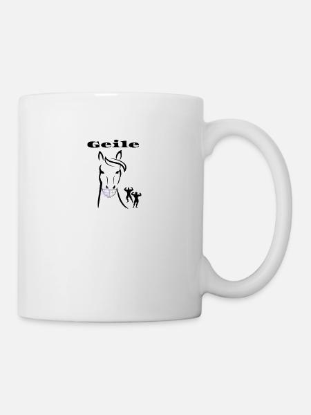 Geile Stute mit Strassstein - Tasse - Weiß