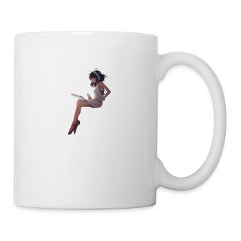 Gamer Girl assis devant son ordinateur portable - Mug blanc - blanc - Droite