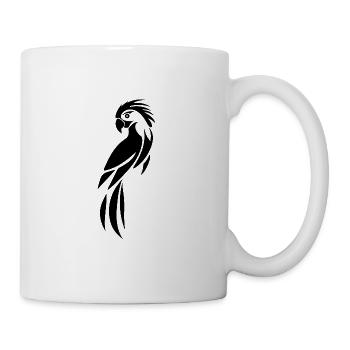 Cute Parrot Tattoo Portrait Bird Drawing - Mug - white - Right