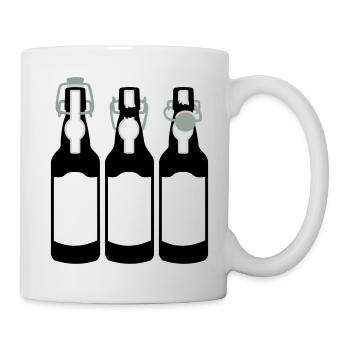 3 Bierflaschen / 3 beer bottles (c, 3c) - Tasse - Weiß - Rechts
