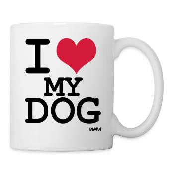 j'aime mon chien by wam - Mug blanc - blanc - Droite