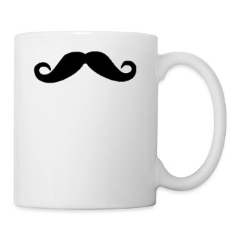 Schnurrbärte - Tasse - Weiß - Rechts