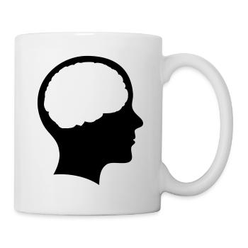 Symbol Kopf mit Hirn - Tasse - Weiß - Rechts