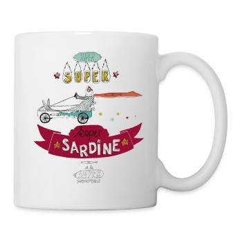 Super Sardine ROUGE - Mug blanc - blanc - Droite