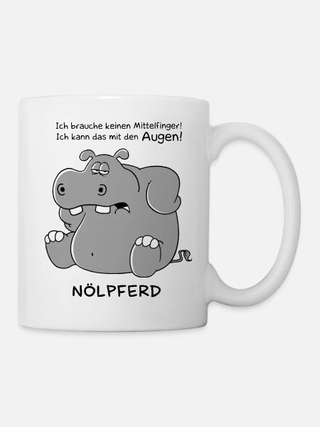 Nölperd - Mittelfinger - Tasse - Weiß