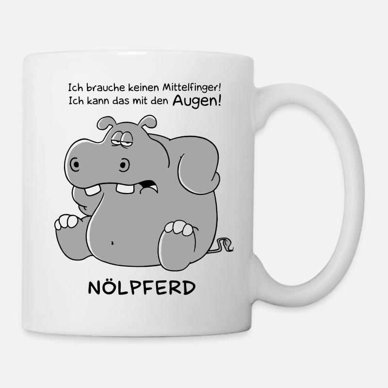 Nölperd - Mittelfinger - Tasse - Weiß