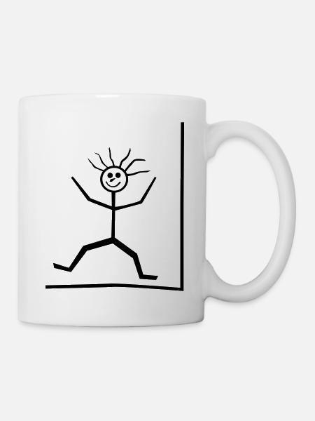 kunst, humor - Stickman, early masterpiece - Kop/krus - hvid