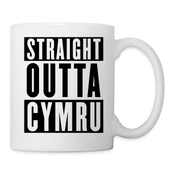 Straight Outta Cymru - Wales Rugby - Mug - white - Right