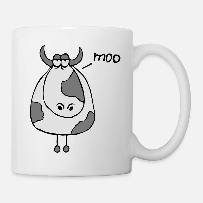 Drôle Moo Cow Moo Comic Cartoon Cattle Moo - Mug blanc - blanc