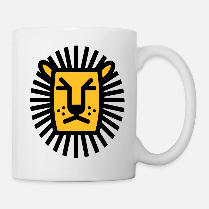 Lion - Lion - dessin au trait - Mug blanc - blanc