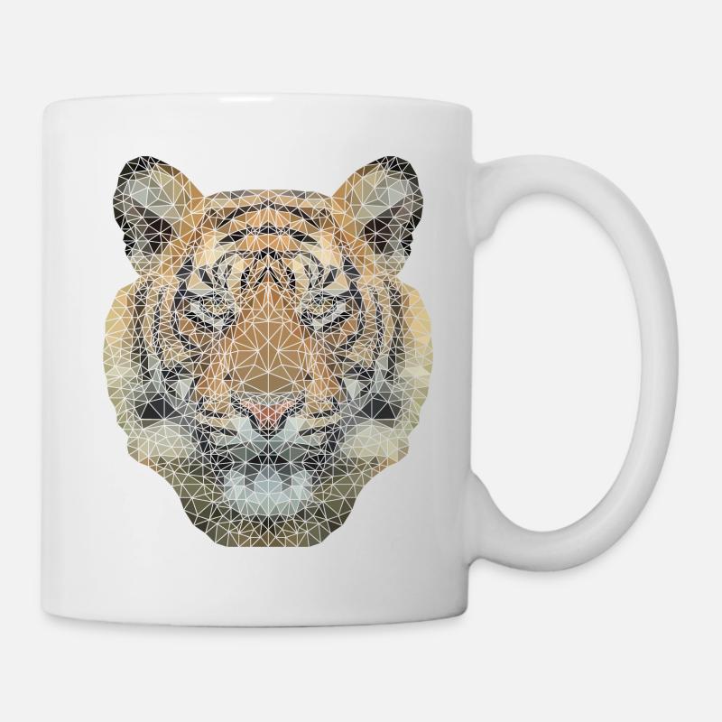 Polygon Tiger Transparent - Tasse - Weiß