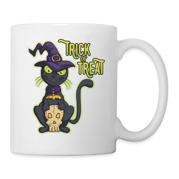 Halloween Black Witch Cat Trick or Treat - Mug - white - Right
