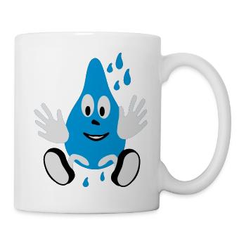 lachender Regentropfen - Tasse - Weiß - Rechts