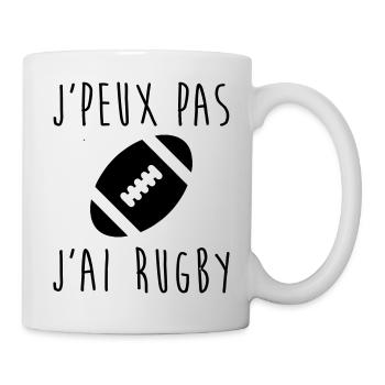 J'peux pas j'ai rugby - T-shirt rugby - Mug blanc - blanc - Droite
