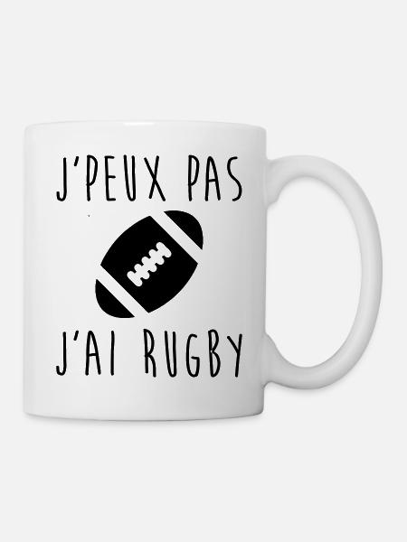 J'peux pas j'ai rugby - T-shirt rugby - Mug blanc - blanc