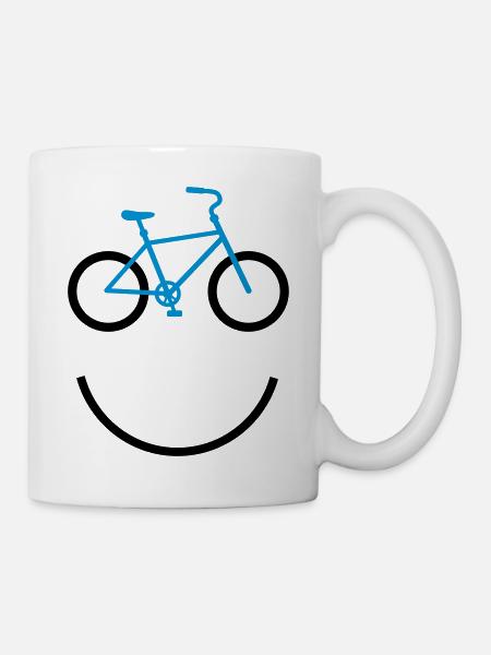 bicycle smiley - Tasse - Weiß
