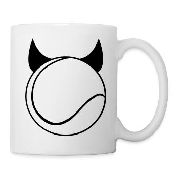 Tennis - Tennisball - Teufel - Tasse - Weiß - Rechts