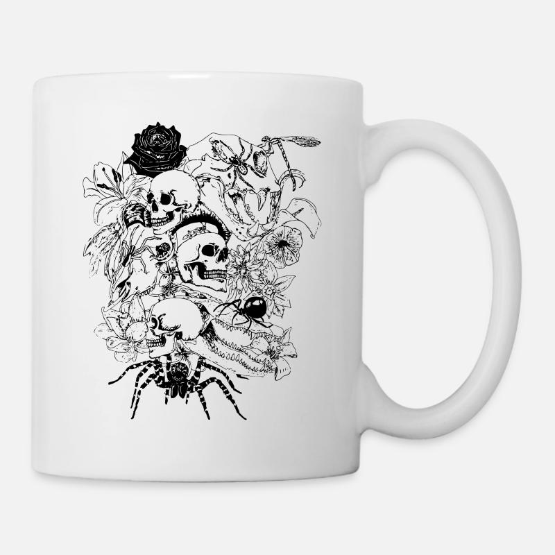 Skulls-et-araignées - Mug blanc - blanc