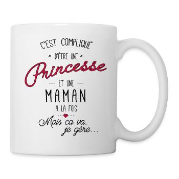 Princesse et maman a la fois, c'est compliqué - Mug blanc - blanc - Droite
