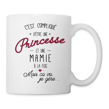 Princesse et mamie coeur - Mug blanc - blanc - Droite