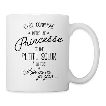 Princesse et petite soeur c'est compliqué - Mug blanc - blanc - Droite